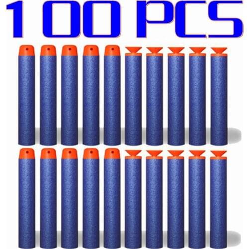 100 pcs 7.2cm EVA soft blue bullet for airguns military sucker dart Standard hollow hole head for kids bullets for nerf toy gun