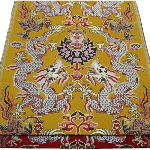 Wide 28" Chinese Yunjin Dragon Robe Horsewear Dress Qipao Material Trim Cushion Pillow Cloth Jacquard Brocade Silk fabric