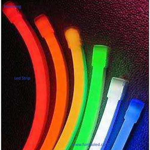 High Brightness 50CM Length Diameter 8*16mm Orange Led Silicone Neon Strip With 12V Inverter