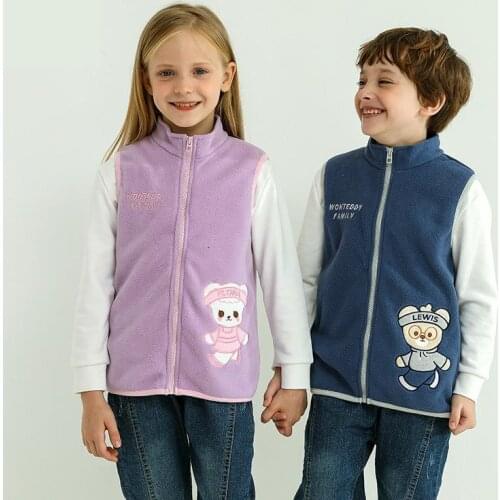 Warm Vest For Children 2-13 Years Cute Cartoon Baby Girls Waistcoat Soft Fleece Outerwear Kids Boys Jackets Winter Kids Outwear