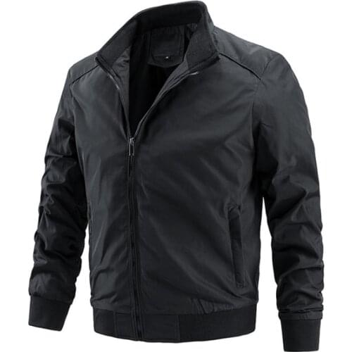 Spring Autumn Mens Jacket Slim Fit Thin Sportswear Zipper Windbreaker Jackets Men Army Green Coat Outdoor Waterproof Outwear