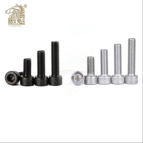 50pc M1.4 M1.6 M2 M2.5 M3 304 A2 Stainless Steel Black grade 12.9 DIN912 Hexagon Hex Socket Head Cap Allen Bolt Screw L=2-30mm