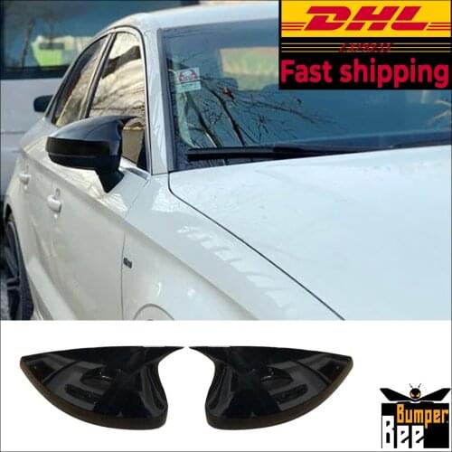 Mirror Cover For Audi A3 8V 2012 2013 2014 2015 2016 Accessory Bright Black BAT BATMAN Case CAR Shields External Parts