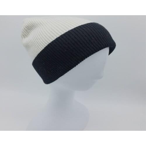 Women Men Marled Wool Beanie Unisex Solid Ribbed Cashmere Winter Hats Knit Soft Warm Wide Cuff Pink White Black Grey Blush Hat