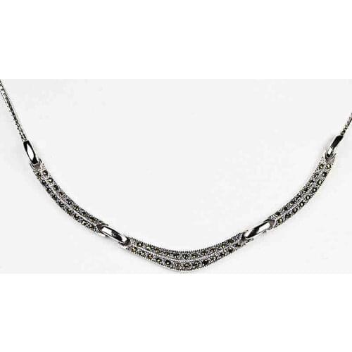 ZHJIASHUN Retro 100% 925 Sterling Silver Natural Necklace Pendant For Women Vintage Royal Necklaces Silver Jewelry Female