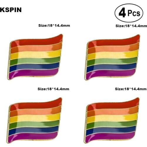 Rainbow Flag Pin Lapel Pin Badge Brooch Icons 4pcs