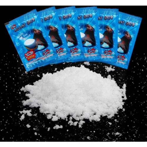 1/5/10 bag Christmas Fake Magic Instant Snow Fluffy Super Absorbant Party Supplies Decorations For Christmas Wedding Snowflake