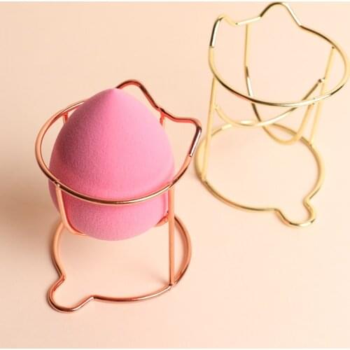 1 pcs Cute Cat Makeup Sponge Gourd Powder Puff Rack Beauty Egg Bracket Box Dryer cosmetic Organizer Shelf Holder storage Tools