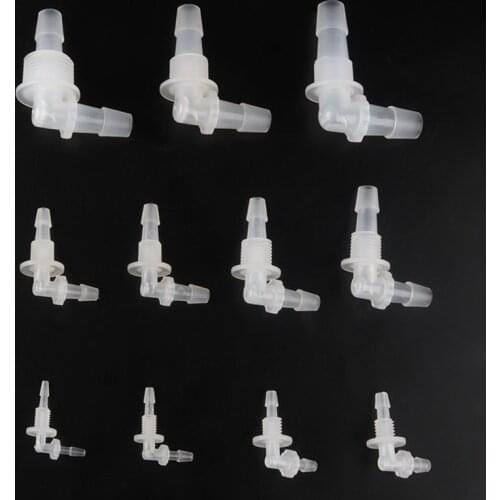 10Pcs 2.4~4.8mm M6 M8 Thread Elbow Connector Equal Reducing PP Pagoda Elbow Joints Aquarium Fish Tank Adapter Air Pump Fittings