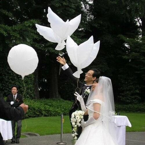 100 PCS New White Dove Pigeon Helium Bola Wedding Decoration White Pigeon Balloon Flying Dove Balloon For Wedding lin2453