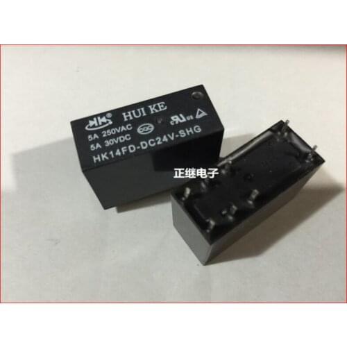 2pcs/lot Power Relay HK14FD-DC24V-SHG 2 open 2 closed 5A
