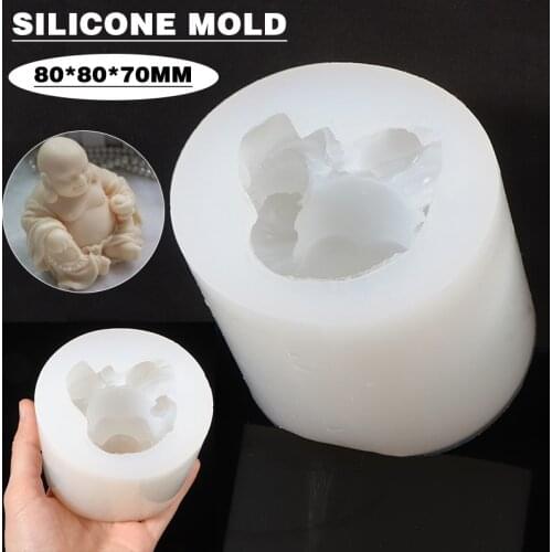 3D Buddha Soap Molds Soft Silicone Candle Mold Gypsum Wax Melt Moulds DIY Candle Soap Making Chinese Buddha Statue Sculpture