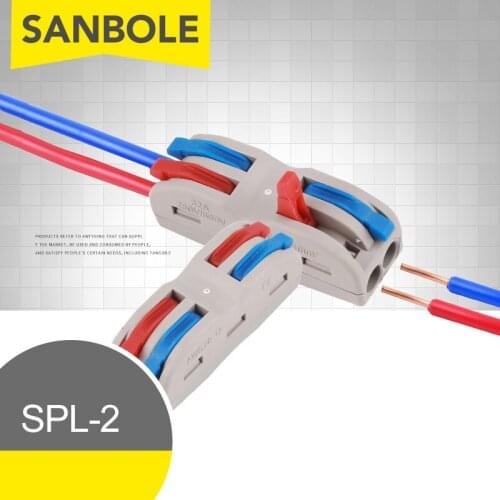 50pcs Wire Connector SPL-2 Universal Fast Wire Docking Terminal Block Two In Two Out Male And Female Docking Plugs