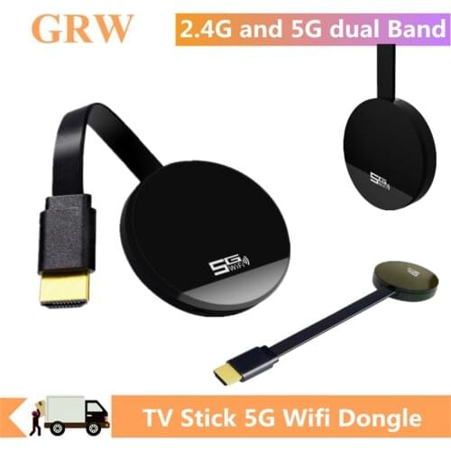Grwibeou TV Stick 5G Full HD Wireless Adapter Wifi Display Dongle Mirascreen Mirror Miracast Airplay DLNA Receiver for Projector
