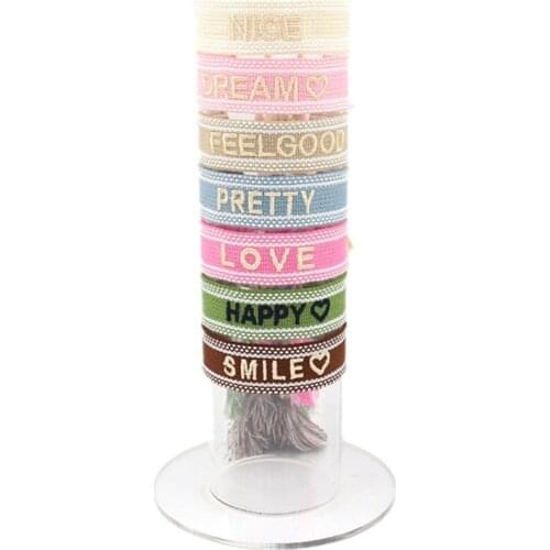 European and American Embroidered Letters Woven Tassel Bracelet Fashion Retro Wrist Band Bohemian Womens Ribbon Jewelry