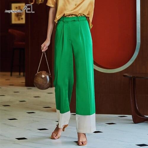 AEL Trouser For Women High Waist Causal Loose Wide Leg Pants Panelled chic Female 2019 Fashion Elegant Tide New Look