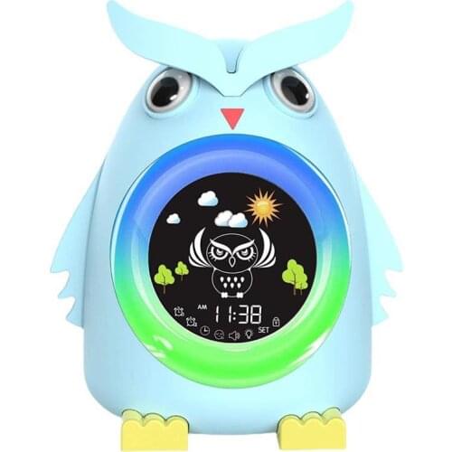 Children Owl Alarm Clock LED Color Light Digital Electronic Alarm Clock USB Charging Clock Kawaii Home Decoration Accessories