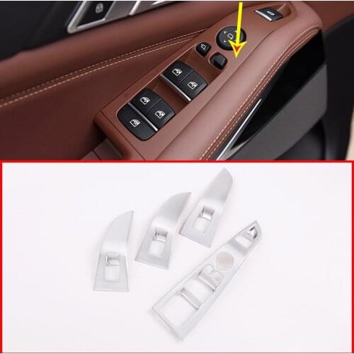 For BMW X5 G05 X7 G07 2019 Left Hand Drive ABS Chrome Car Window Lift Button Frame Trim Accessories 4pcs
