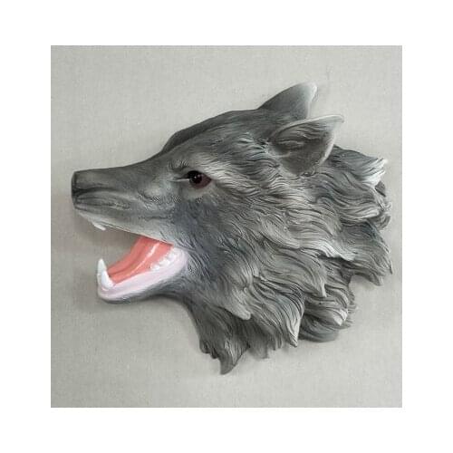 European Creative Wolf Head Wall Hanging Simulated Animal Wall Decoration