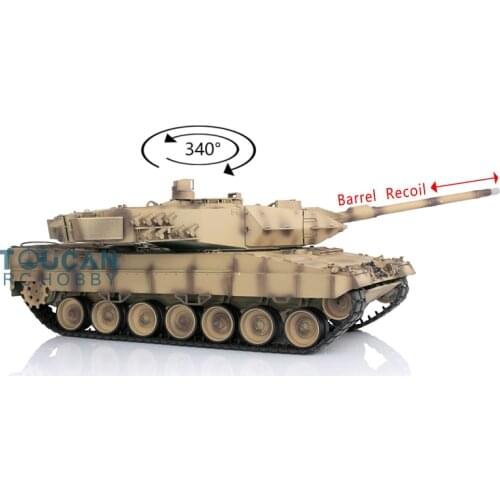 Henglong 1/16 TK7.0 Upgraded Metal German Leopard2A6 RTR RC Tank 3889 Barrel Recoil TH17649