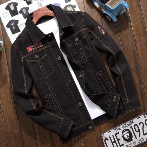 Men Jacket Military Denim Jacket for Man 100% Cotton Button Retro Coat Outdoor Tooling Loose American Casual Wear Drop Shipping