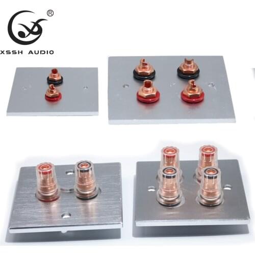 1 set XSSH Audio Hi-End Red Copper Amplifier Speaker Terminal Female Short Version Including Binding Post and Plate Socket