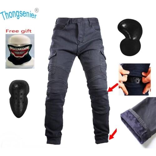 New listing winter warm and fall-proof riding pants stretch slim-fitting motorcycle pants protective gear