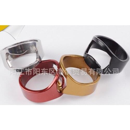 Wholesale 1000pcs/lot Stainless Steel Finger Ring Bottle Opener Bar Beer tool Openers Mini 20 22mm Silver Red Yellow Black