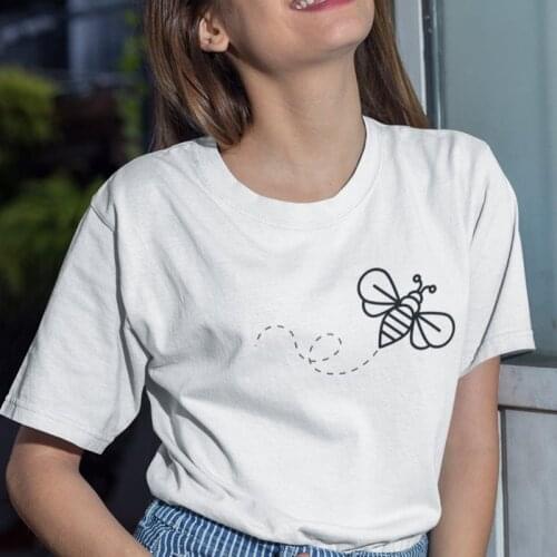 Bees Honey T Shirt Women Save The Bees Pocket Print Tees Harajuku Cotton Help More Bees Kawaii Plus Size Summer Top Drop Ship