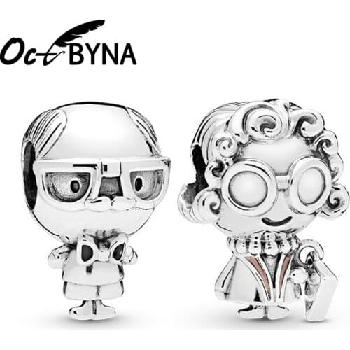 Octbyna Grandfather&Grandmother Charm bead Pendant Fits Pandora Bracelet Necklace Making For Women Men Jewelry Gift Dropshipping