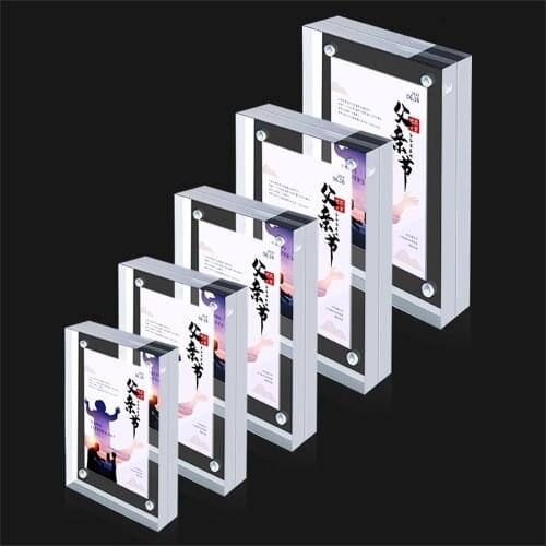 Clear Magnetic Acrylic Menu List Card Display Stand 82*55mm Photo Picture Labe Frame
