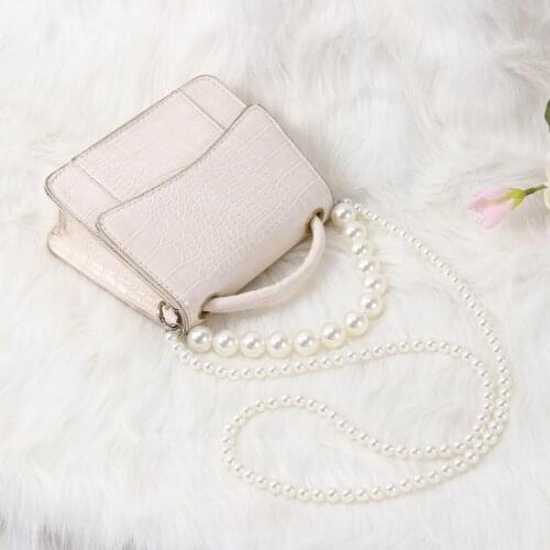 Faux Pearl Bag Strap Fashion Women Wrist Bag Straps Imitate Pearl Wallet Belt Replacement Bag Handle Jewelry Chain Detachable