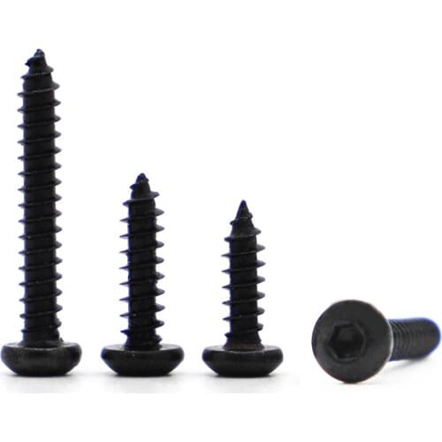 20pcs M3.5 M4 Phillips Flat Head Black Fibreboard Carbon Steel Cross Head Self-tapping Screws Countersunk Head Wood Screw