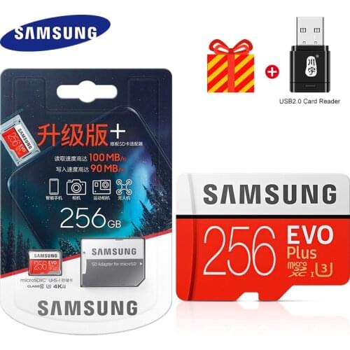Samsung Memory Card 64GB 128GB 256GB EVO Plus microSDXC Class 10 Microsd TF Card U3 100MB/s SD Adapter For Camera Fast shipping