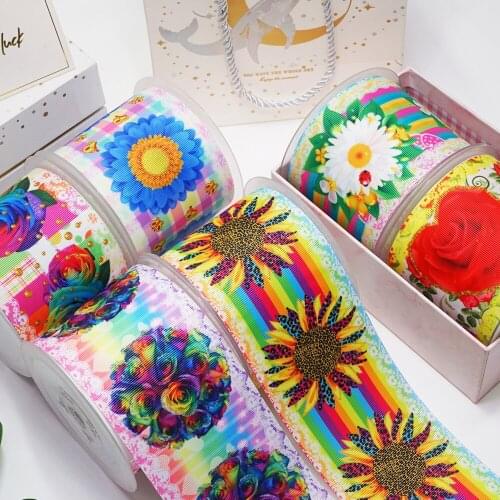 DIY Cartoon Flower Printed Grosgrain Ribbon For Craft Supplies Sewing Accessories 5 Yards, Planar Resins Mold 10 Pieces. 51990