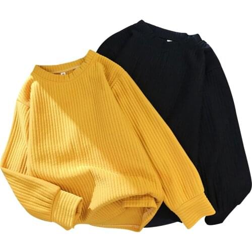 Sweater Women 2020 Autumn Winter New Solid Color Base Sweater Long Sleeve O Neck Fashion Loose Harajuku Slim Sweater Female Tops