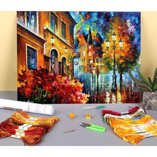 Lucky Night Out Printed 11CT Cross-Stitch DIY Embroidery Complete Kit DMC Threads Needlework Sewing Knitting Handmade Adults