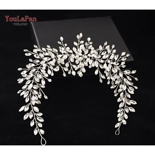 YouLaPan HP237 Bride Hair Vine Wedding Tiara Headband Full Rhinestone Crystal Bridal Headdress Wedding Headpieces Women Jewelry