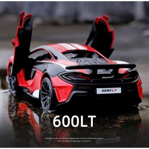 1:32 Alloy Die Cast McLaren 600LT Racing Car Model Toy Simulation Sound Light Pull Back Collection Sports Car Toys Vehicle
