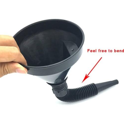 1PCS Universal Black Plastic Funnel with Flexible Detachable Spout Funnel 2-in-1 Automotive Tool for Water Oil Liquid Care TSLM2