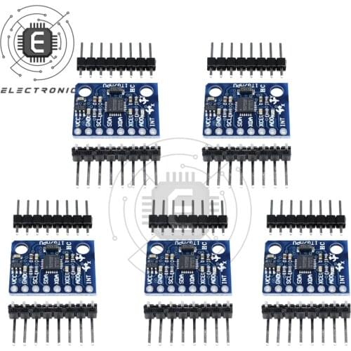 5Pcs GY-521 GY521 GY 521 MPU-6050 MPU6050 MPU 6050 Module 3 Axis Analog Gyro Sensors Module + Accelerometer for Arduino DIY KIT