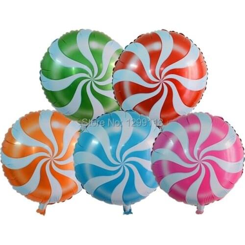 5pcs/lot 18 Inch Candy Color Round Candy Shape Helium Foil Balloons Birthday Wedding Decorations Inflatable Baloes