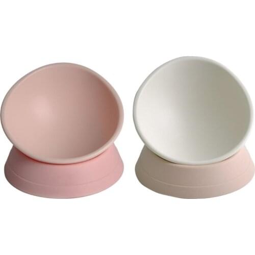 Anti-Slip Dog Cat Dish Detachable Rubber Dog Bowl Pet Sterile Tilted Food Feeder