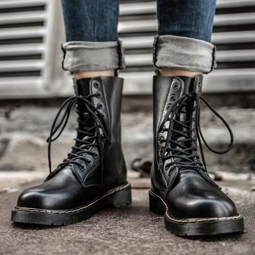 VRYHEID Men Boots Warm Waterproof Genuine Leather Boots Autumn Winter Couple Boots WoMen Tactical Boots Casual Zapatos Mujer 48
