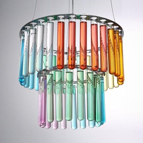 Color glass candlestick chandelier round decoration modern personality children bedroom simple bar party light ZL190