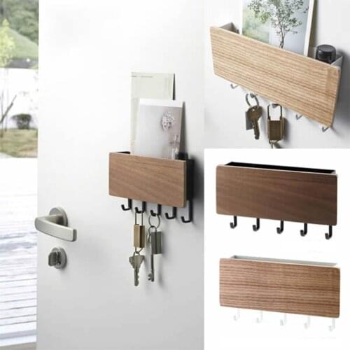 Home Wall Hook Storage Rack Vintage Key Wooden Hanger Hallway Home Decorative Bedroom Door Vintage Hooks Organization
