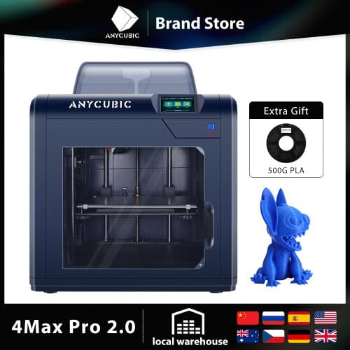 ANYCUBIC 4Max Pro 2.0 3D Printer TMC2208 Stepper Driver Ultrabase Platform Enclosed Printing FDM 3D Printer Kit Impresora 3d