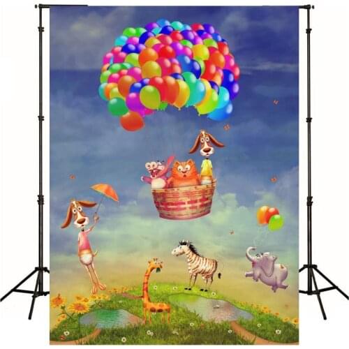 Cartoon Balloon Animals Photography Background Backdrop Children Birthday Party Decoration Tapestry Photo Studio Wallpaper