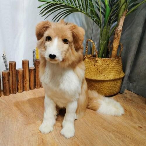 Simulation Shepherd Dog Plush Puppy Toys Doll Animal Figurine Miniature statues Ornaments For Interior Home Table Decor Gift