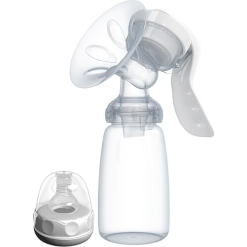 Manual Breast Pump Powerful Baby Nipple Suction 150ml Feeding Milk Bottles Silicone BPA Free Breasts Pumps Bottle Sucking TY0380